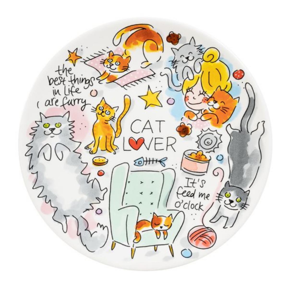 Blond Amsterdam Bord Dier Cat Lover 22 cm