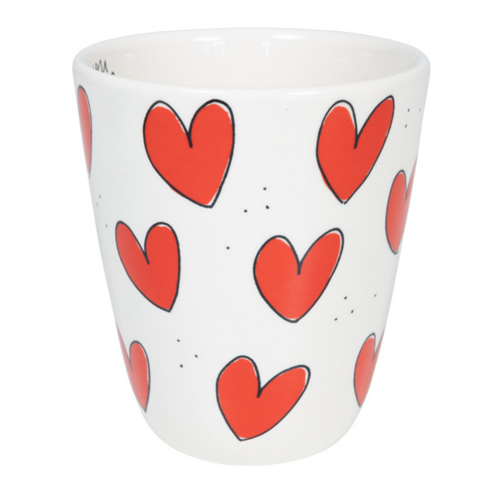 Blond Amsterdam Mok Even Bijkletsen Mok Red Hearts 0.35 L