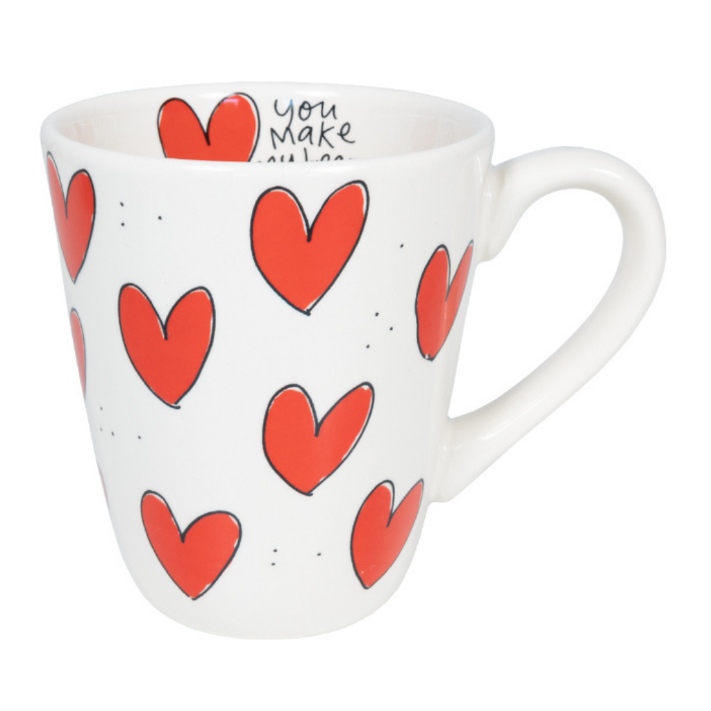 Blond Amsterdam Mok Even Bijkletsen Mok Red Hearts 0.35 L