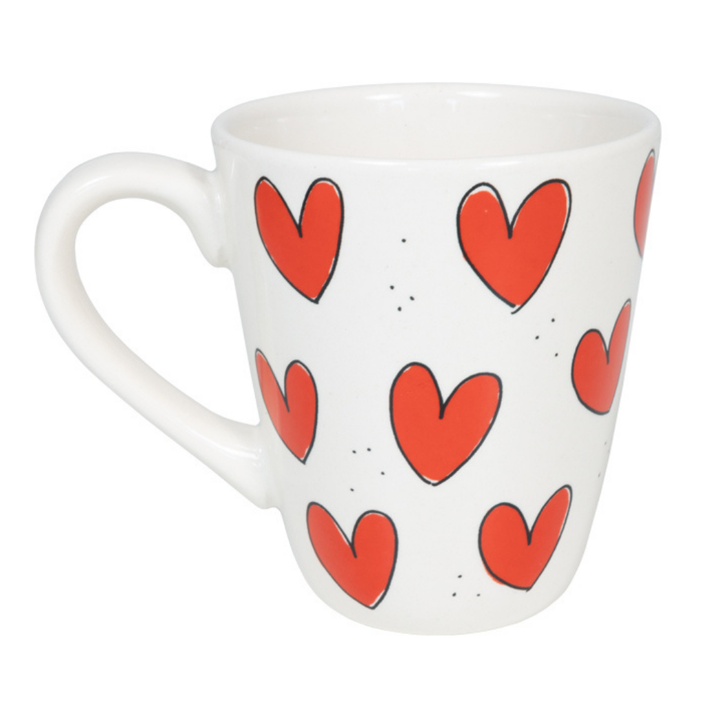 Blond Amsterdam Mok Even Bijkletsen Mok Red Hearts 0.35 L