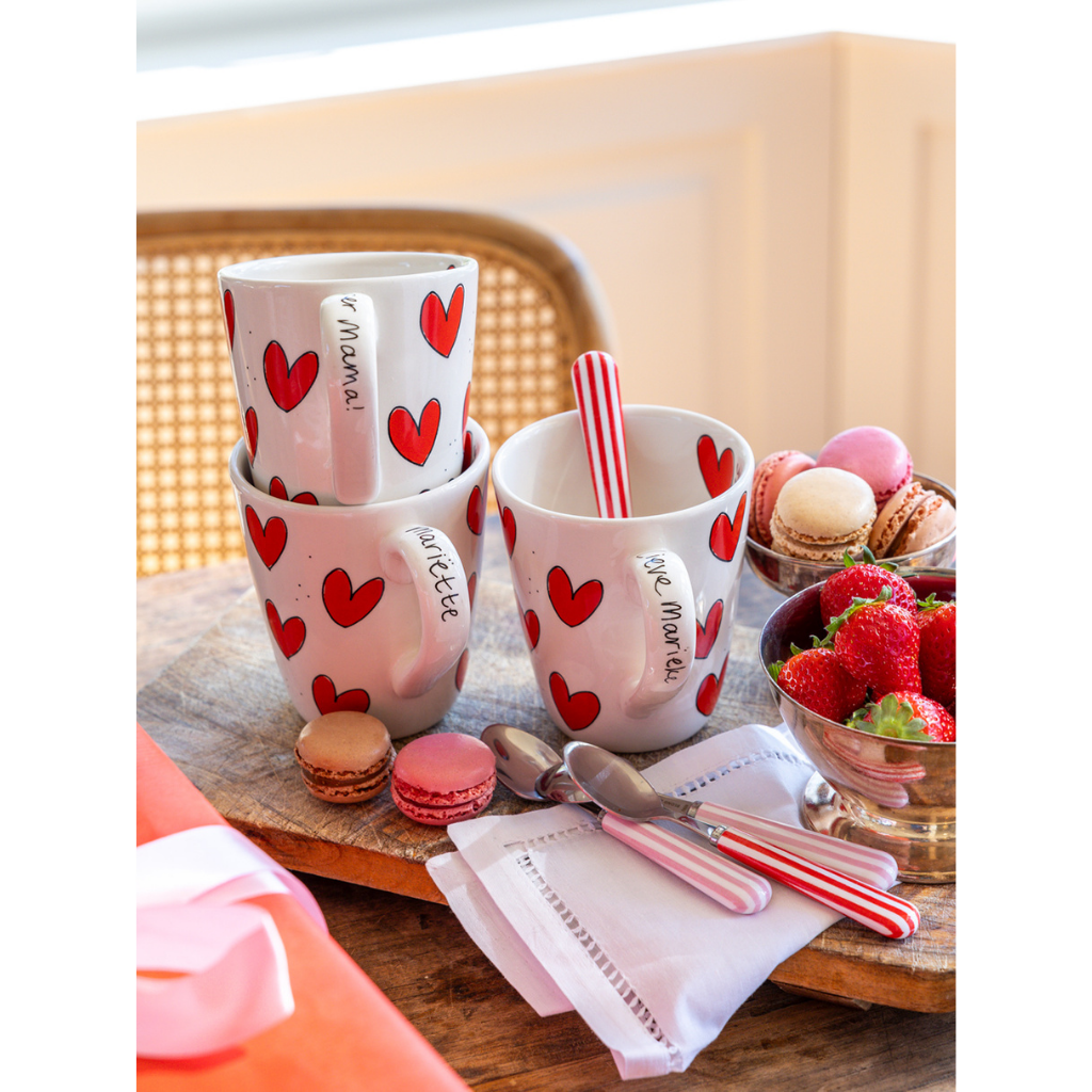 Blond Amsterdam Mok Even Bijkletsen Mok Red Hearts 0.35 L