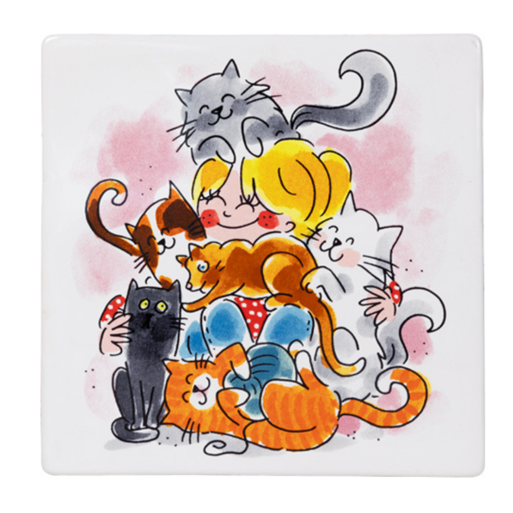 Blond Amsterdam Tegel Dier Cat 13 x 13 cm