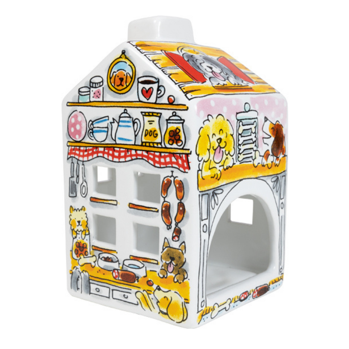 Blond Amsterdam Theelichthouder Dier Dog 8 x 14 cm