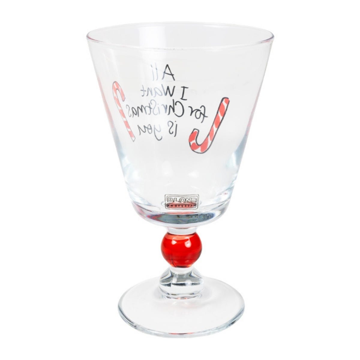 Blond Amsterdam Wijnglas Kerst Candy Cane 9 x 14.7 x 9 cm