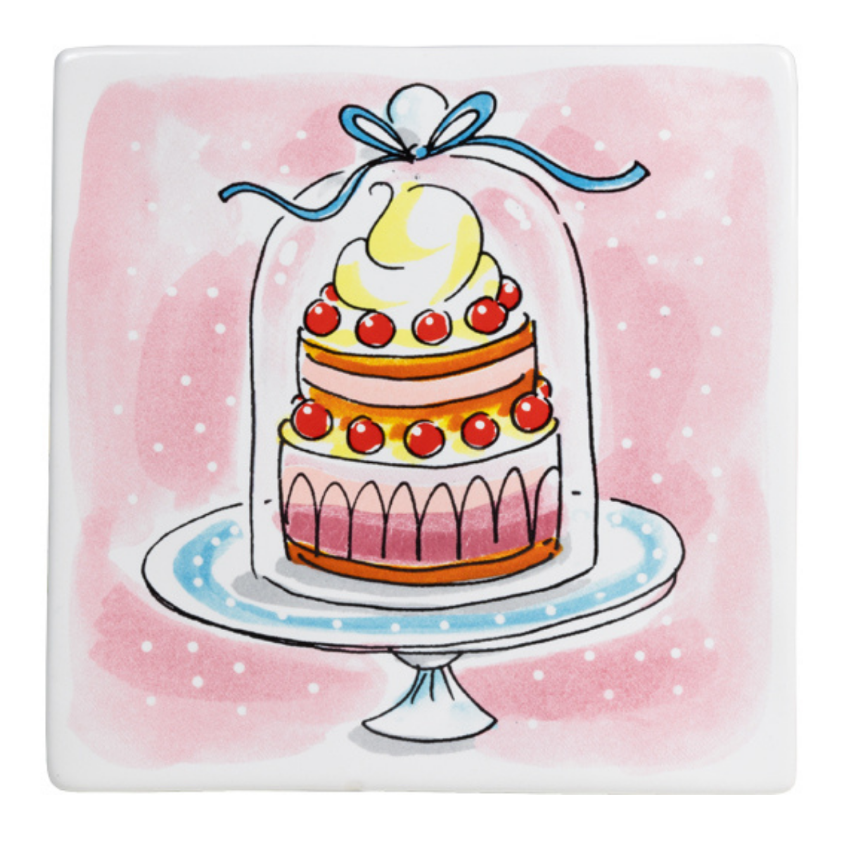 Blond Amsterdam Tegel Even Bijkletsen Cake 13 x 13 cm