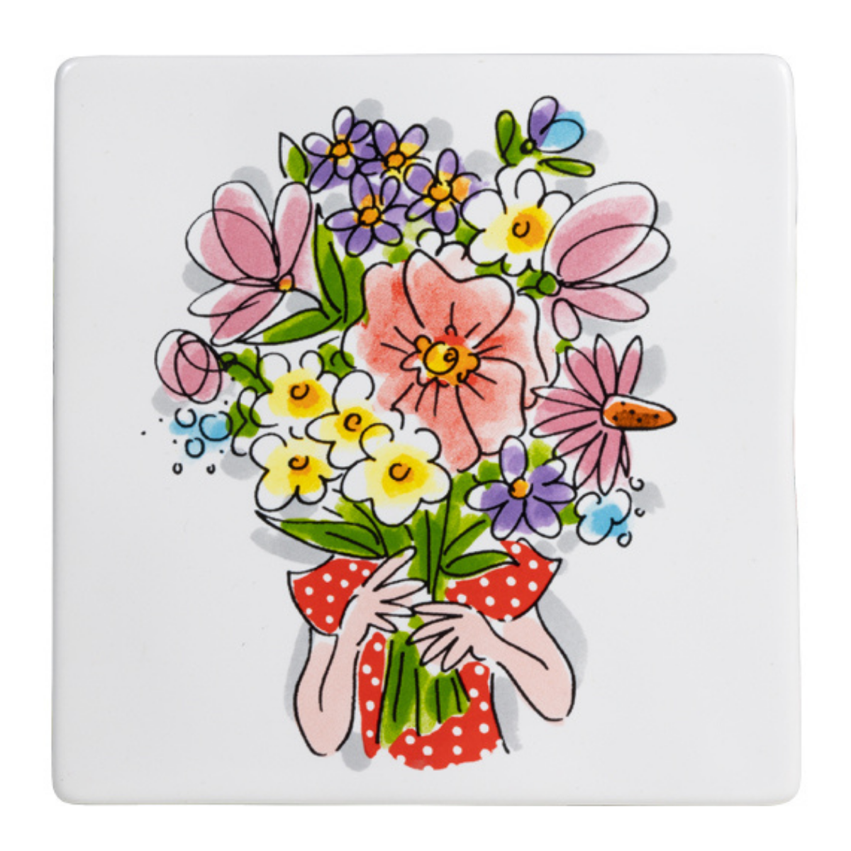 Blond Amsterdam Tegel Even Bijkletsen Flowers 13 x 13 cm