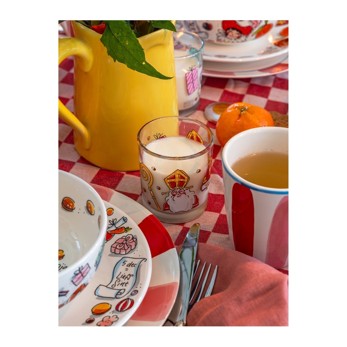 Blond Amsterdam Glas Sinterklaas Sint 7 x 8 cm