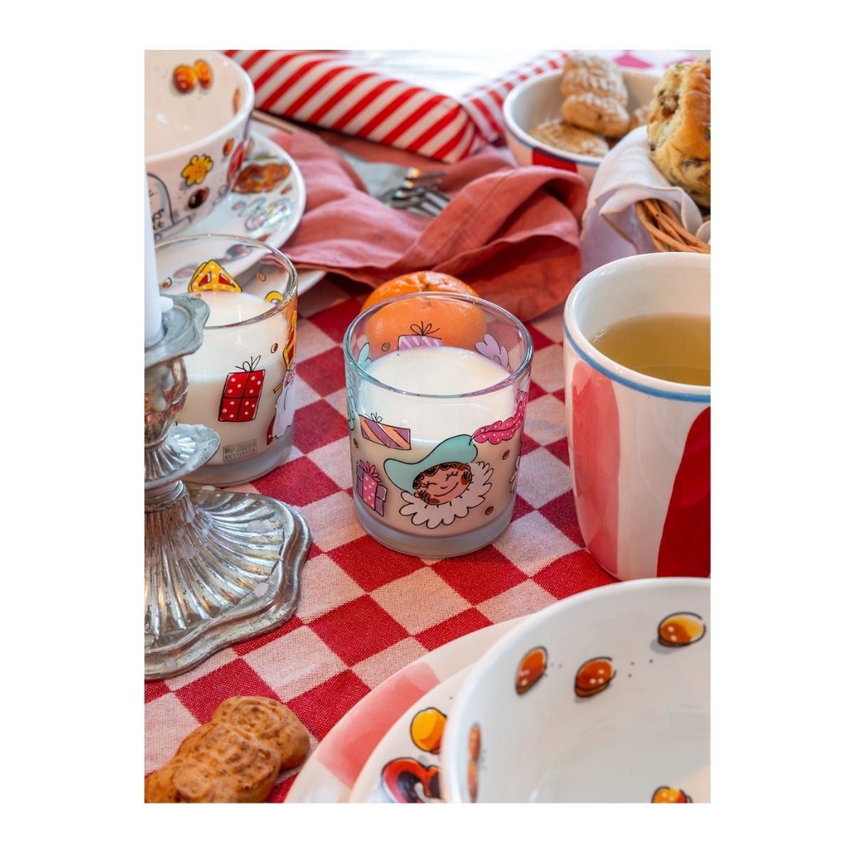 Blond Amsterdam Glas Sinterklaas Piet 7 x 8 cm