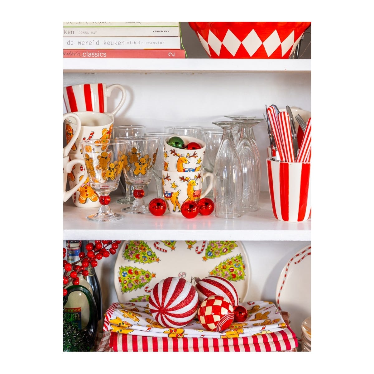 Blond Amsterdam Wijnglas Kerst Gingerbread 9 x 14.7 x 9 cm