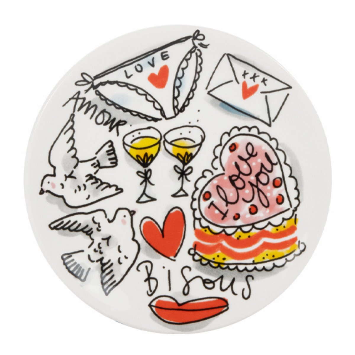 Blond Amsterdam Petit Four Bord Love Bisous 12 cm