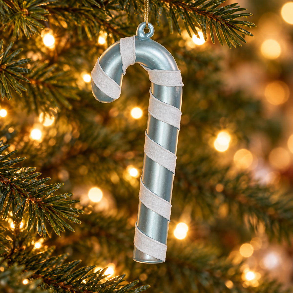 HD Collection Kerstornament Candy Glas Blauw 5.8 x 2 x 15.2 cm