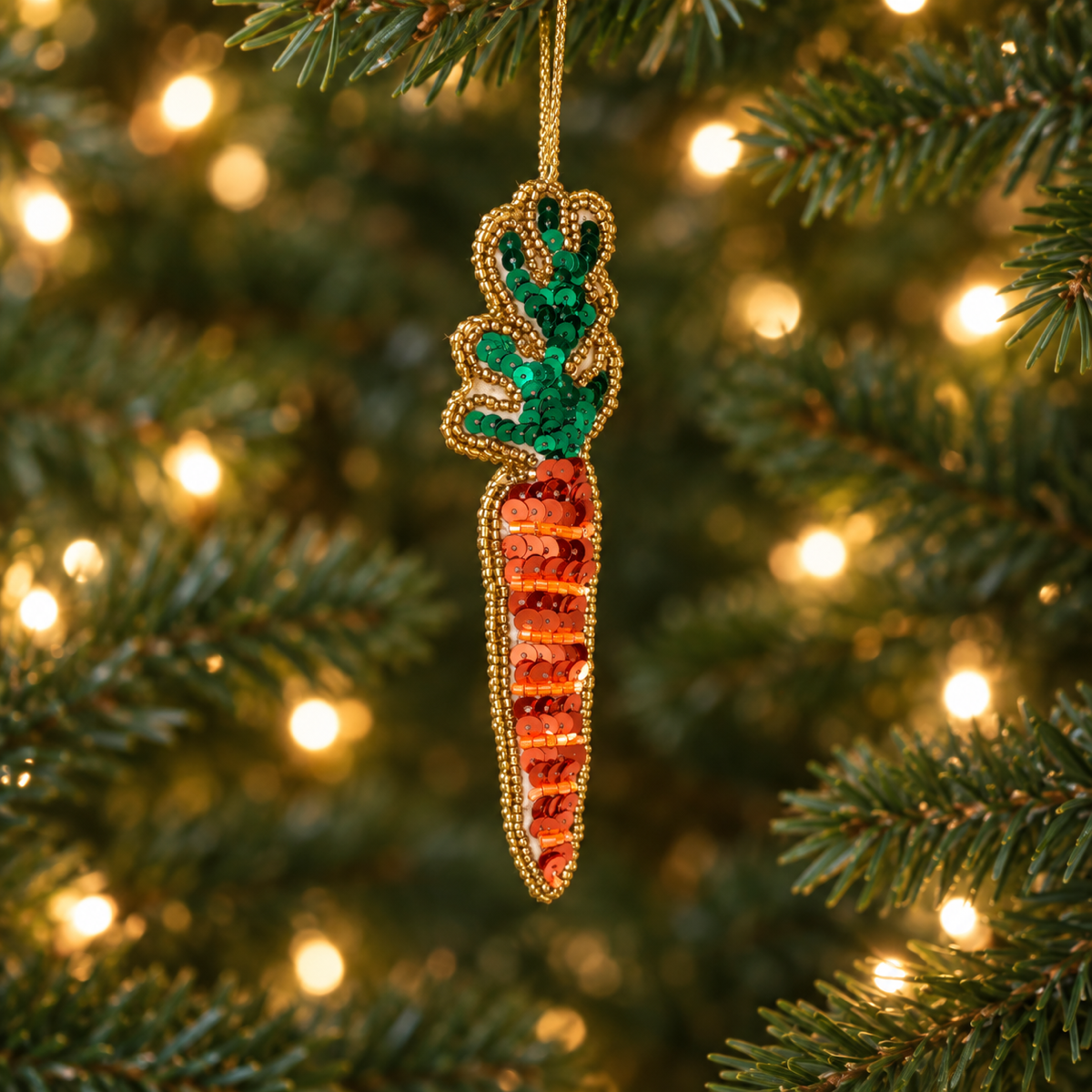 HD Collection Kerstornament Wortel Plastic Oranje 3.5 x 12 x 1.5 cm