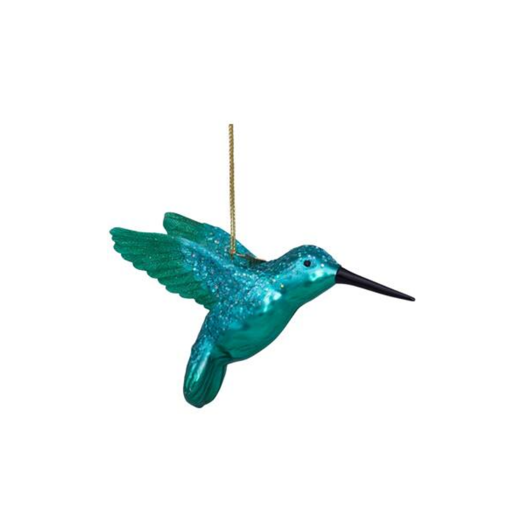 Vondels Kersthanger groene kolibrie 8 cm