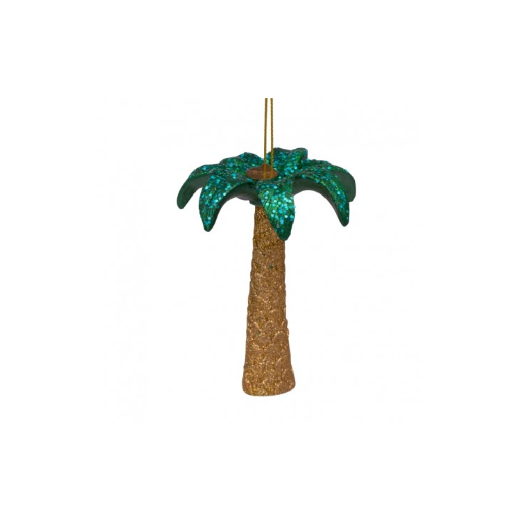 Vondels Kersthanger goud-groen palmboom 9 cm