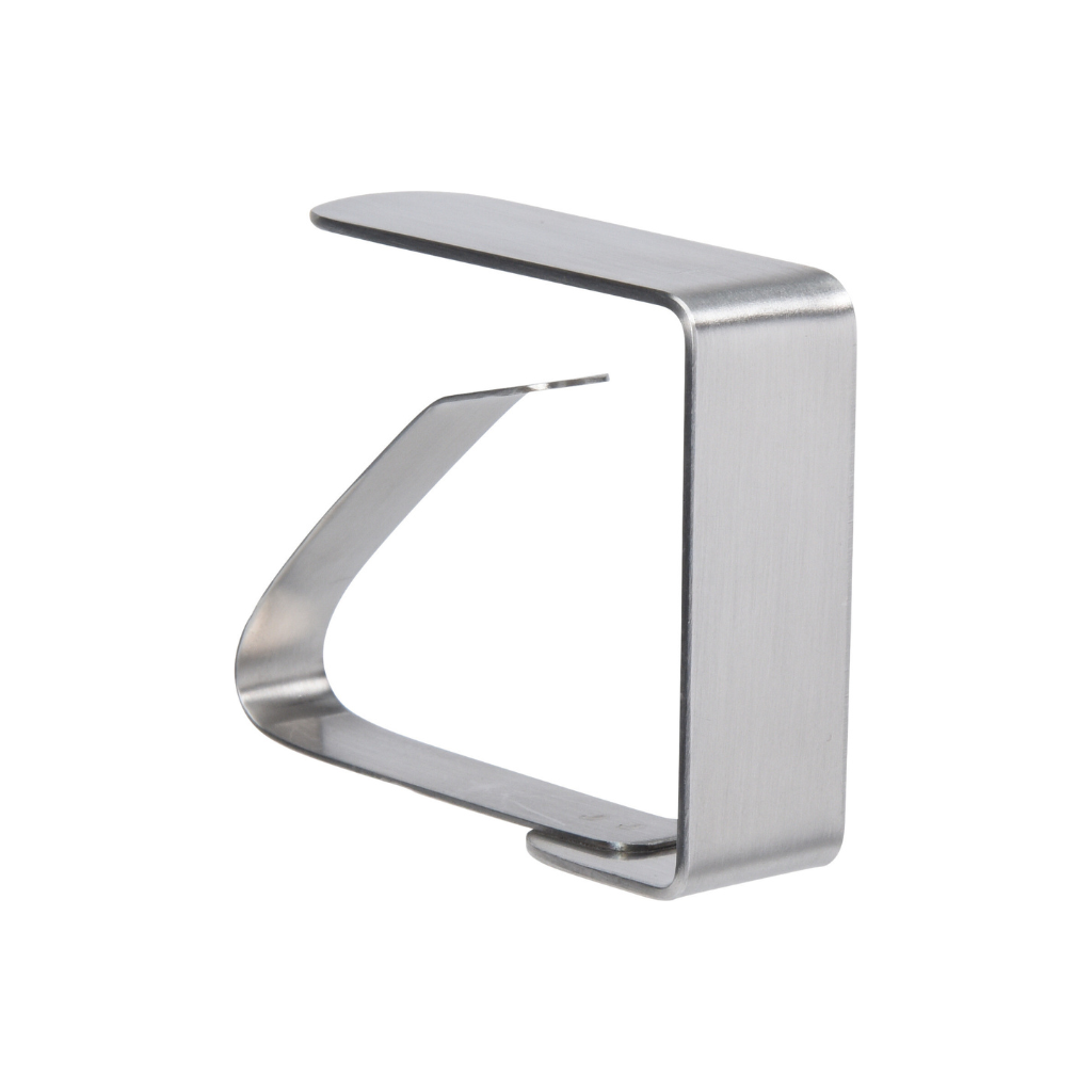 Homestyle Tafelkleed klemmen 4 stuks RVS zilver 5 x 4 cm