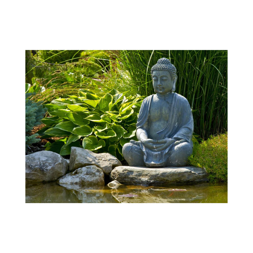 Tuinposter XL Buddha met Hosta 163 x 117 cm
