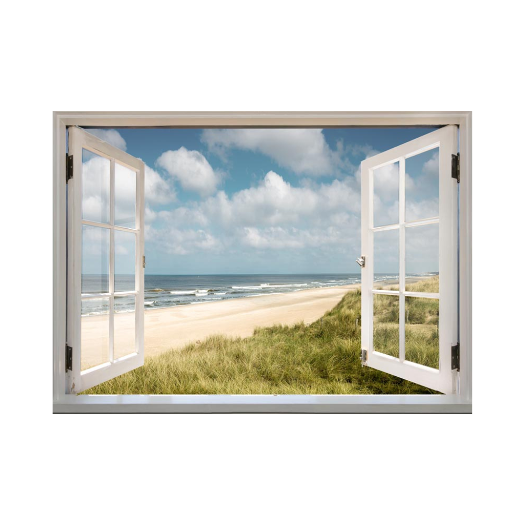 Tuinposter XL Strand Kozijn 163 x 117 cm