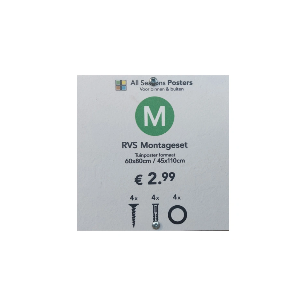 Montageset voor Medium Posters RVS