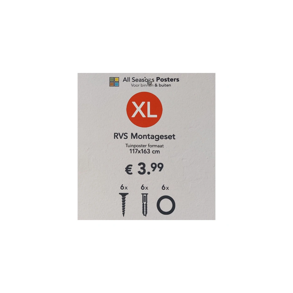 Montageset voor XL Posters RVS