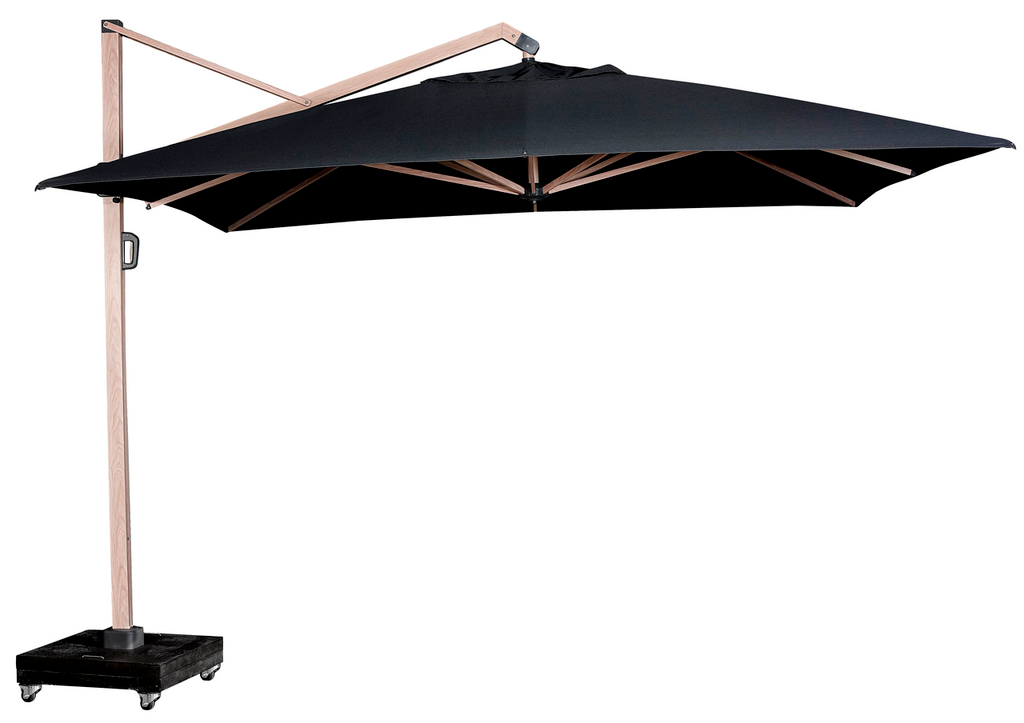 Platinum Zweefparasol Icon premium oak faded black 4 x 3 m