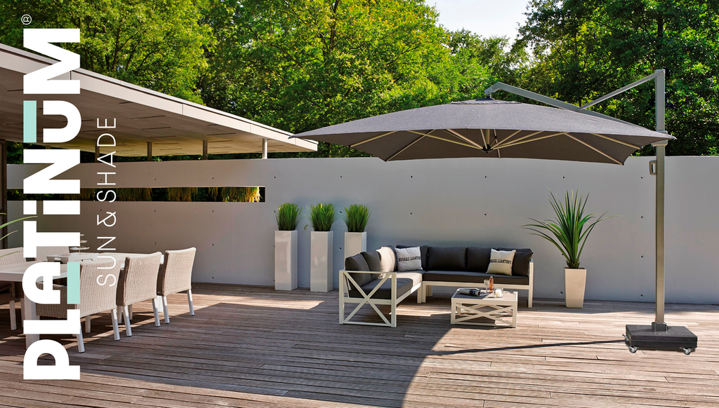 Platinum Zweefparasol Icon T¹ Faded black Rechthoek 400 x 300 cm