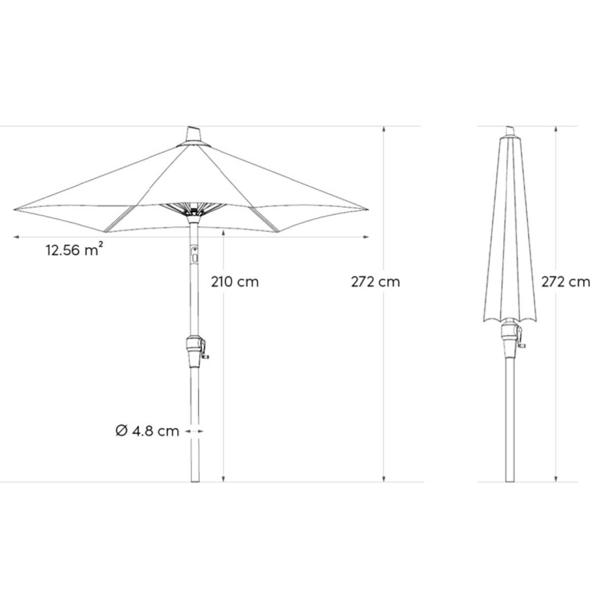 Platinum Stokparasol Riva Light Grey Rond Ø 400 cm