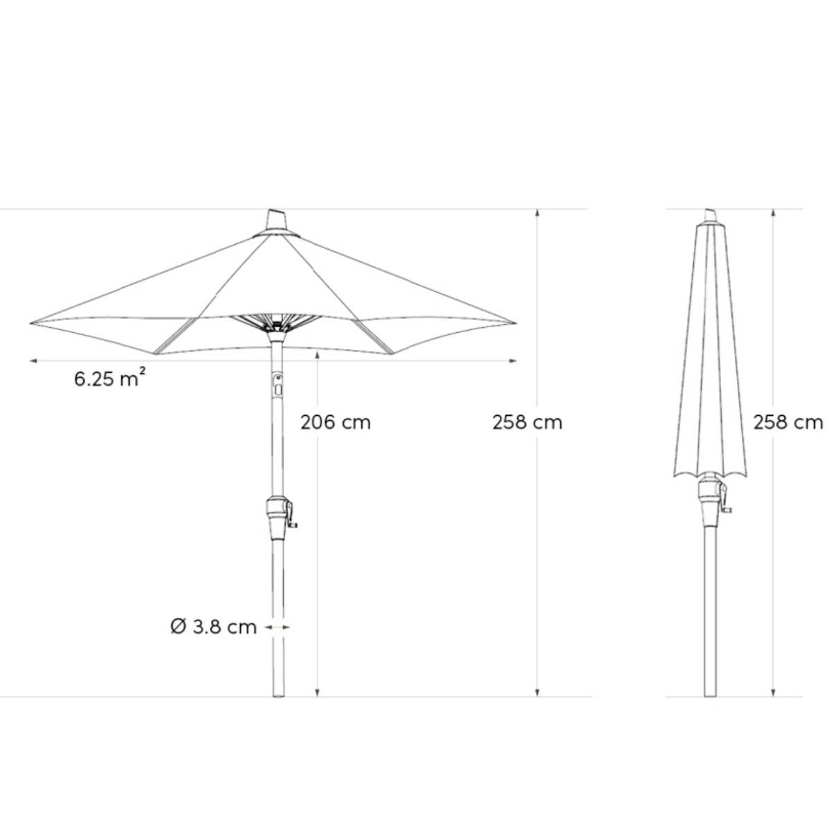 Platinum Stokparasol Riva Olive Vierkant 250 x 250 cm