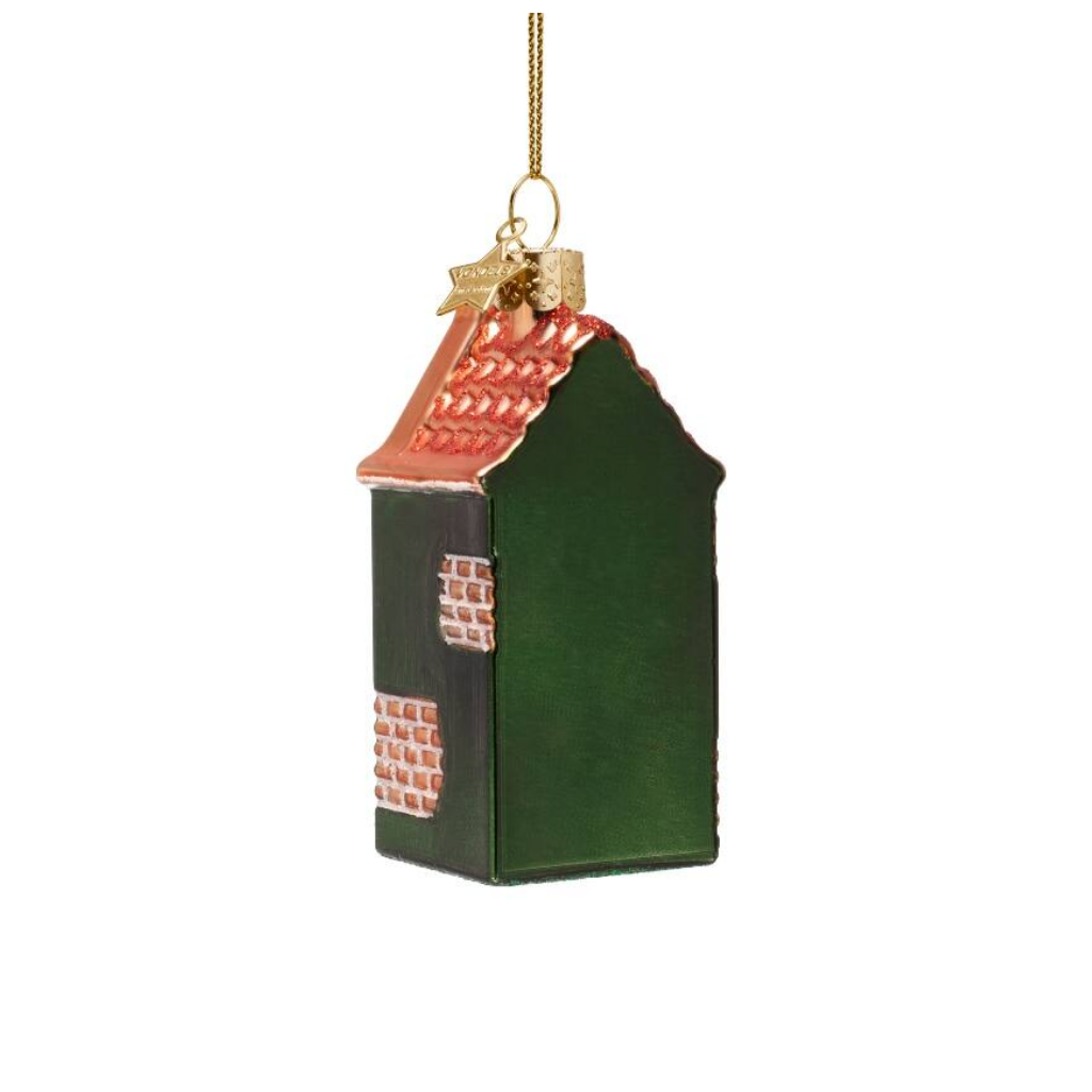 Vondels Kerstornament Amsterdam Grachtenpand Groen 9 cm