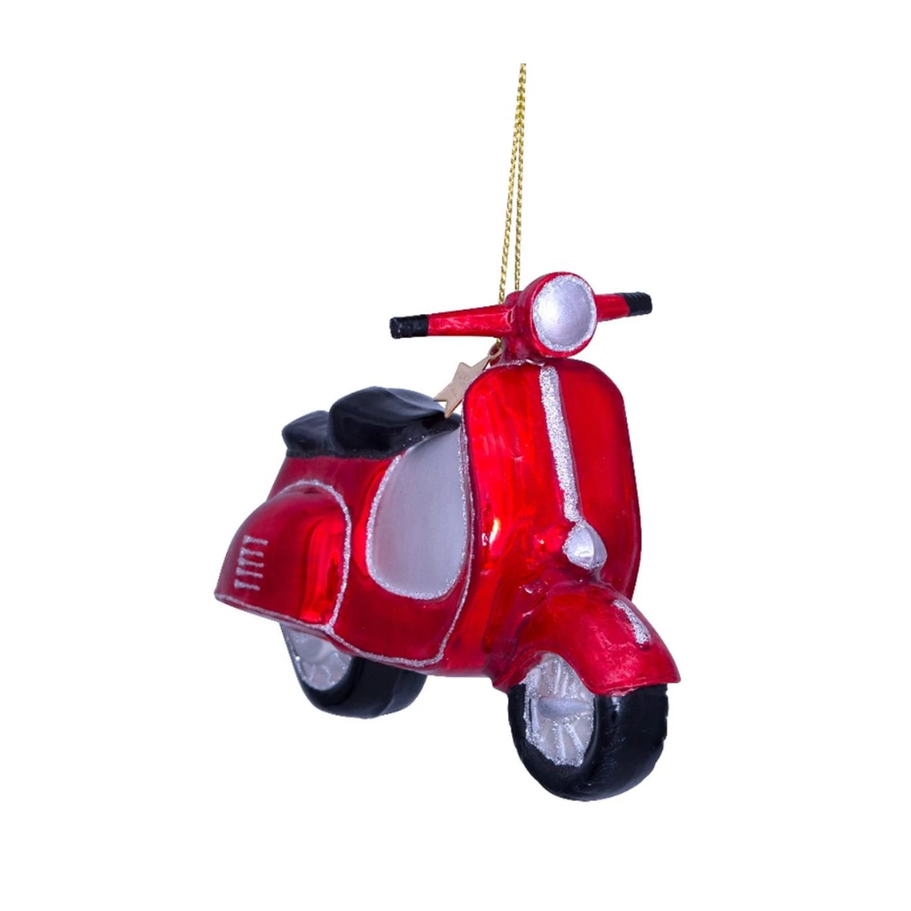 Vondels Kersthanger rode scooter 10 cm