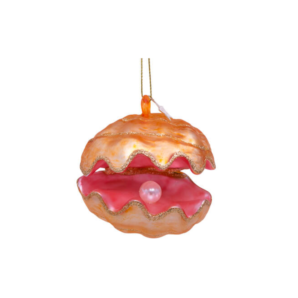 Vondels Kersthanger oester met parel 7 cm