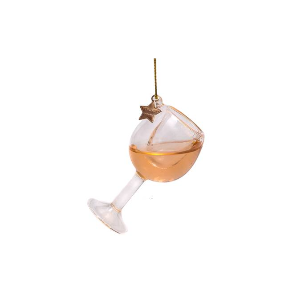 Vondels Kersthanger rose wijnglas 7 cm