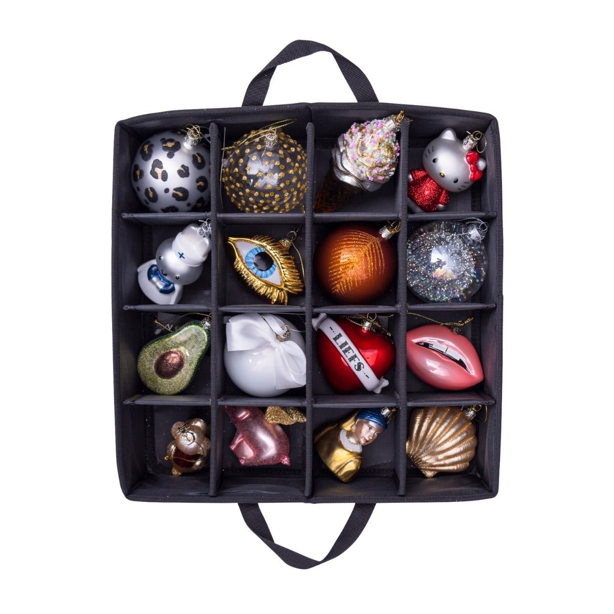 Vondels Kerstballen Opbergdoos Zwart
