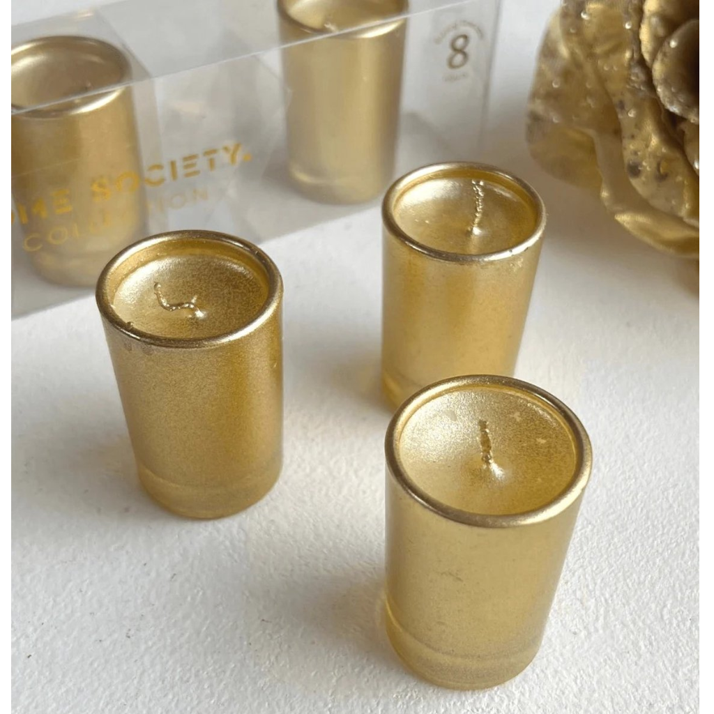 Home Society Minikaarsjes Votive goud 6 stuks