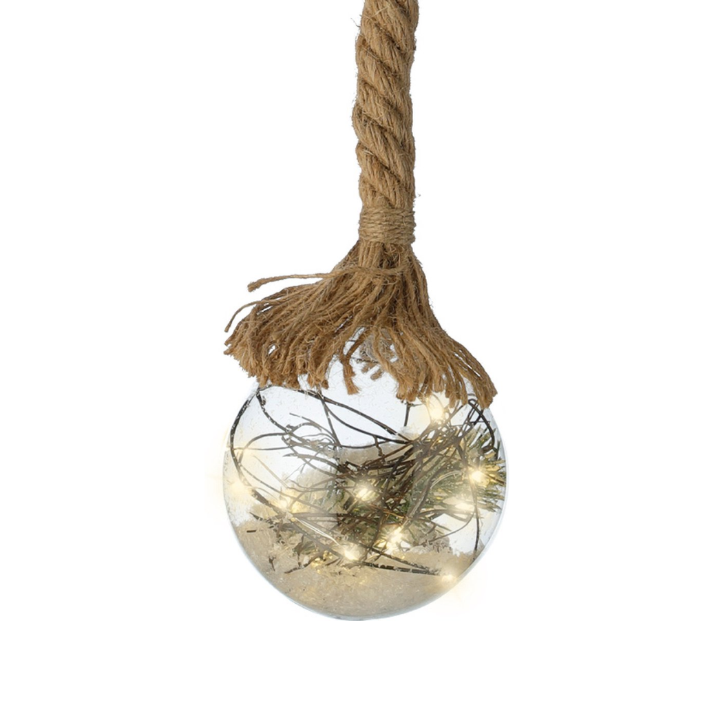 Verlichte Kerstbal Micro LED Glas aan Touw ø 14 cm