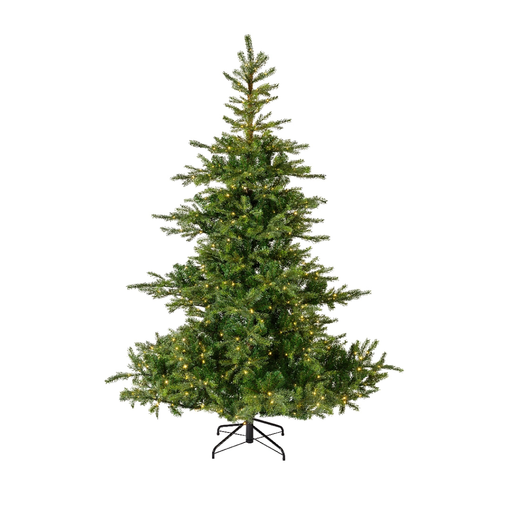 Everlands kunstkerstboom Grandis fir groen met verlichting 180 x 132 cm