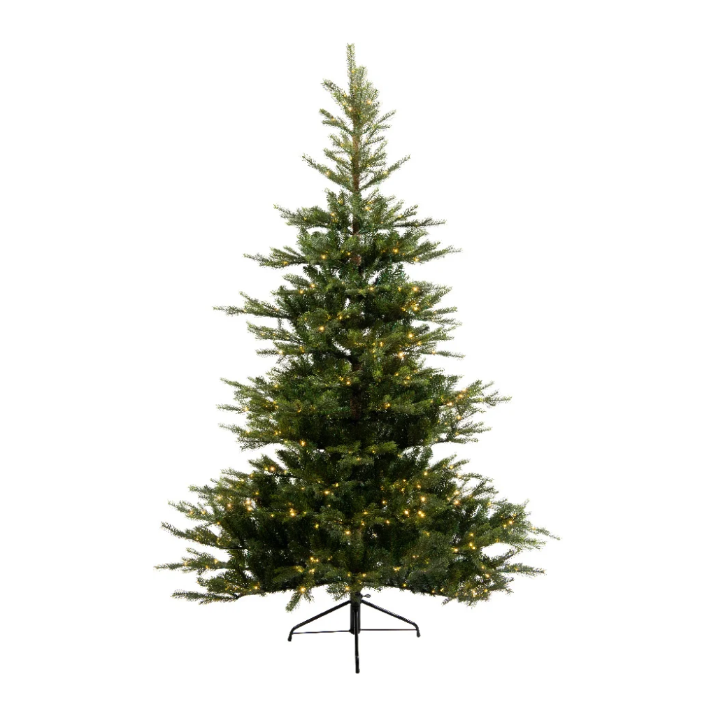 Everlands kunstkerstboom Grandis fir groen met verlichting 210 x 150 cm