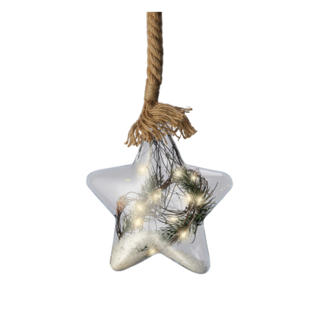 Micro LED ster touw smokey grey warm wit 15,5 cm