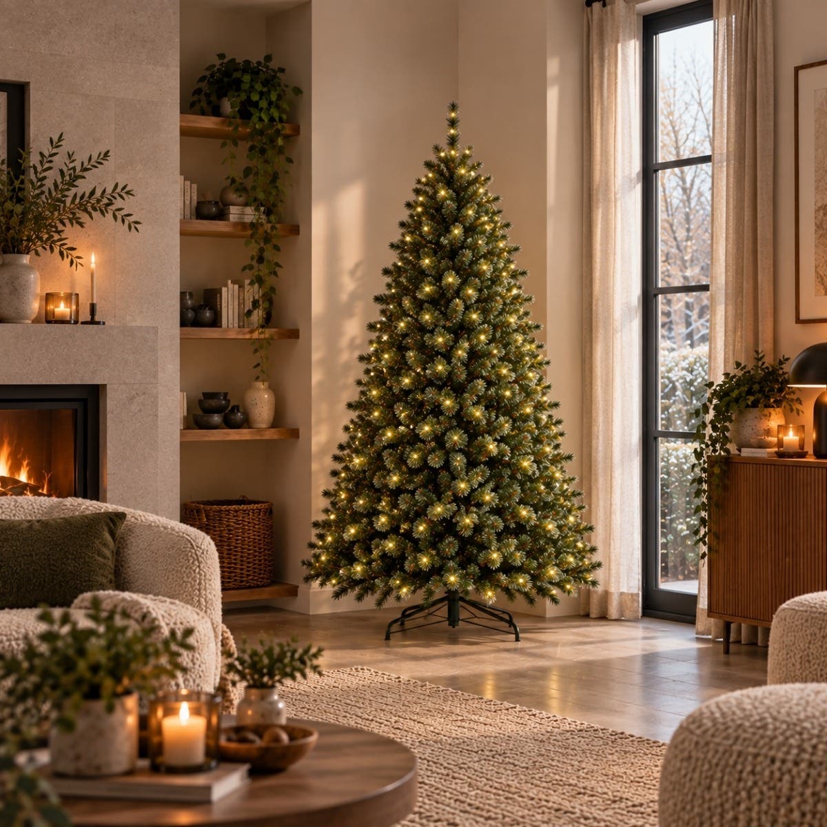 Everlands Kunstkerstboom Malmц Spruce Frosted Groen met Verlichting 210 x 136 cm