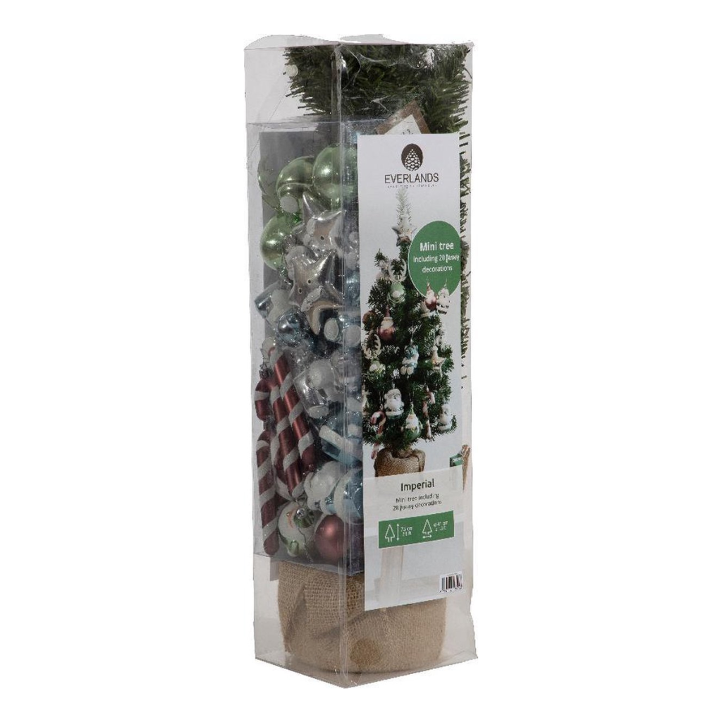 Everlands Mini Kunstkerstboom Imperial met Versiering 75 cm