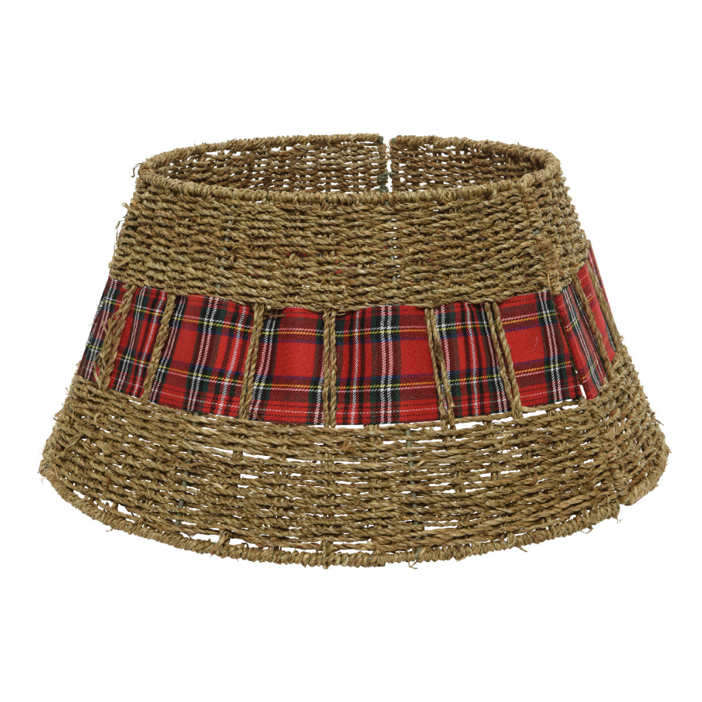 Everlands kerstboomrok naturel rood 70 x 28 cm