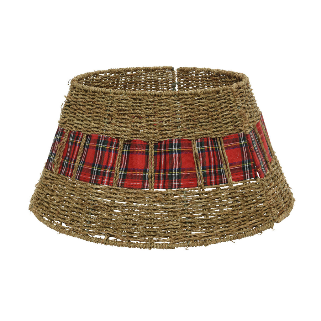 Everlands kerstboomrok naturel rood 57 x 28 cm