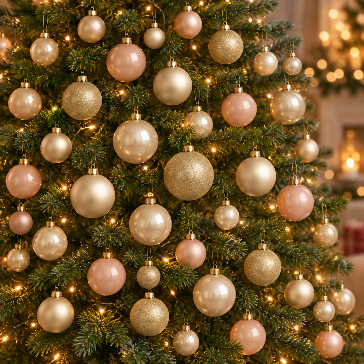 Decoris Kerstbal Glas Mix Pearl Beige 42 stuks