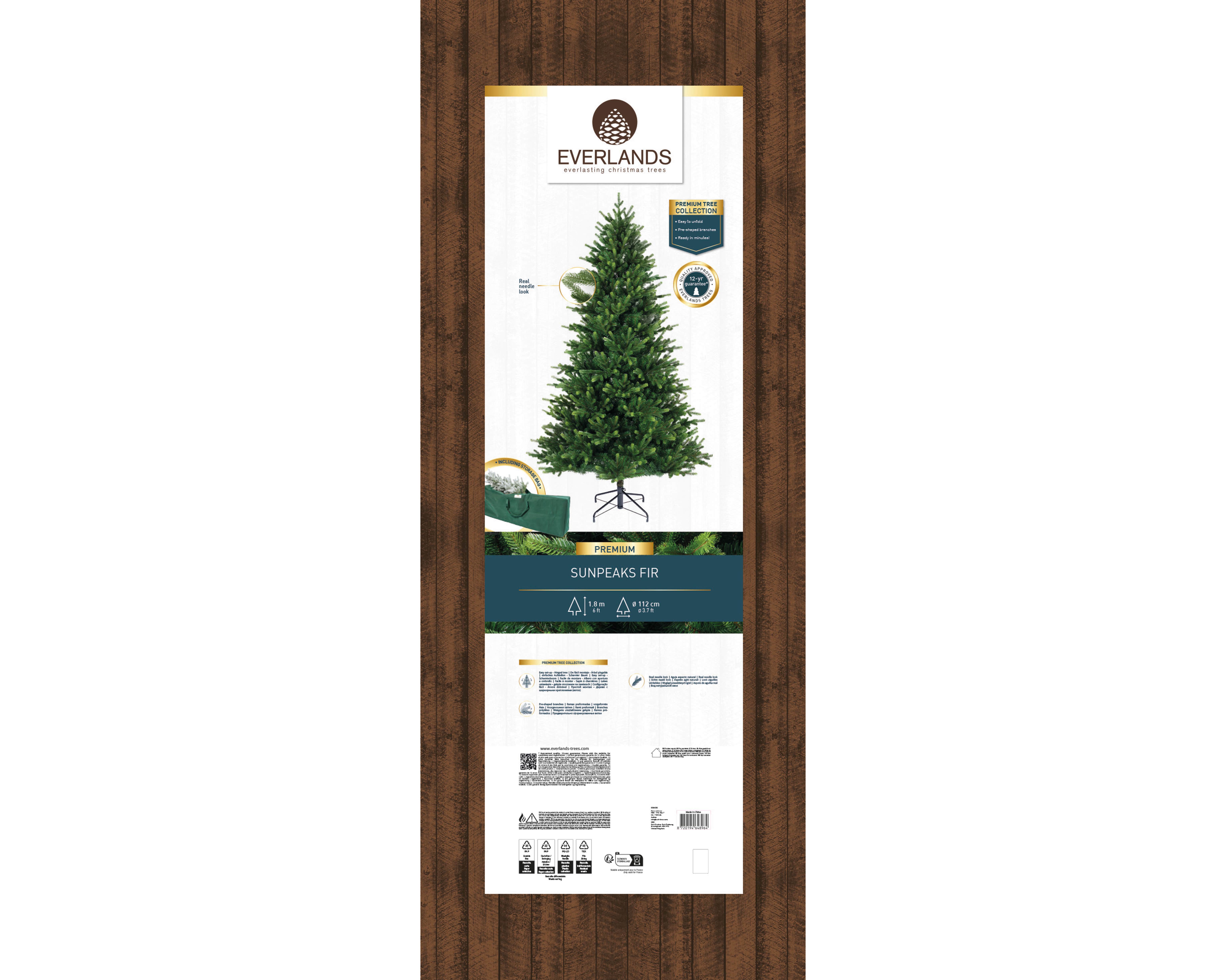 Everlands Kunstkerstboom Sunpeaks Groen 180 x 112 cm