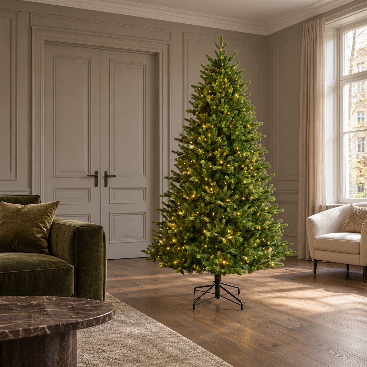 Everlands Kunstkerstboom Sunpeaks Groen met Verlichting 210 x 132 cm