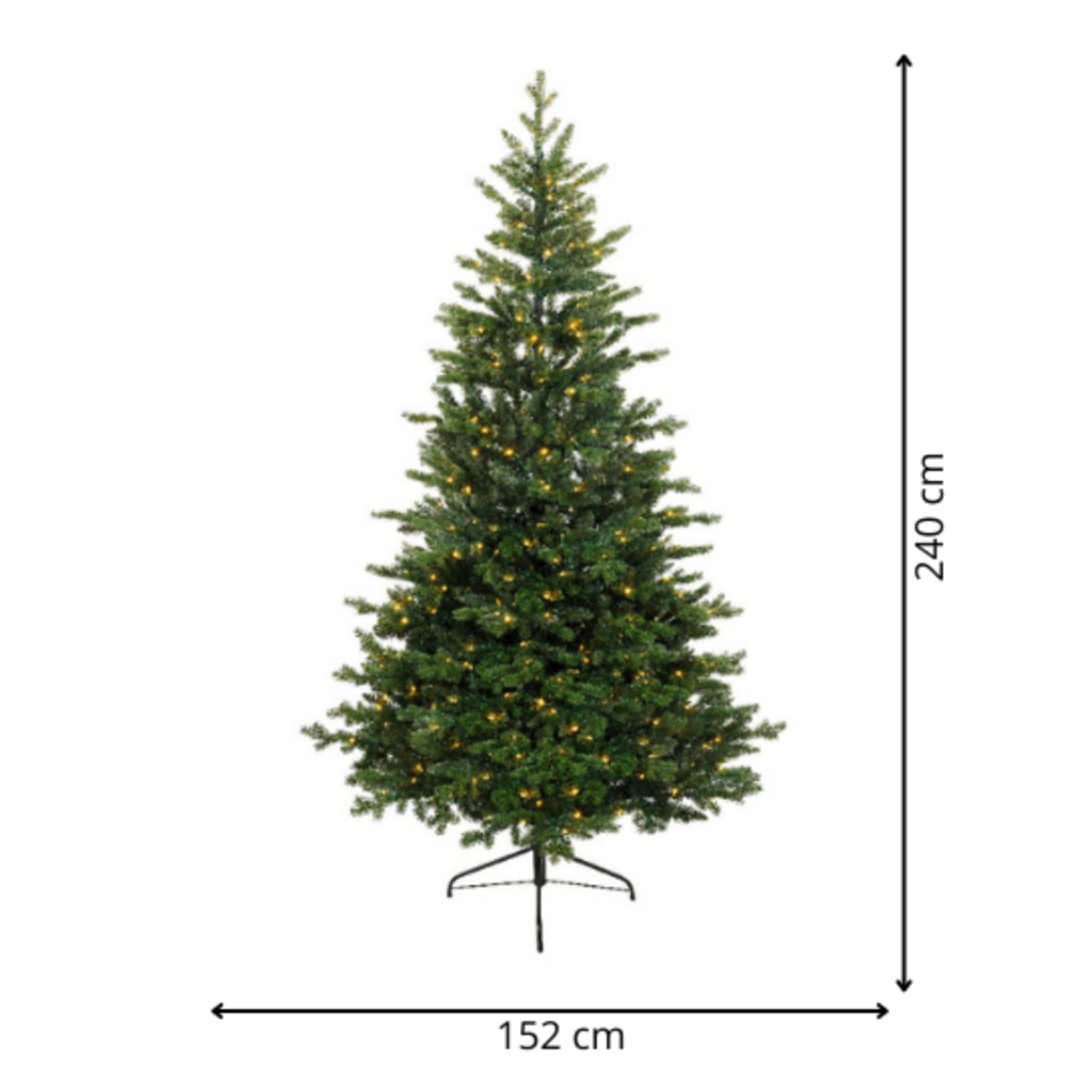 Everlands Kunstkerstboom Allison Groen met Verlichting 240 x 152 cm