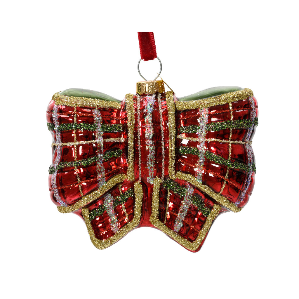 Decoris Kerstornament strik rood 8 cm