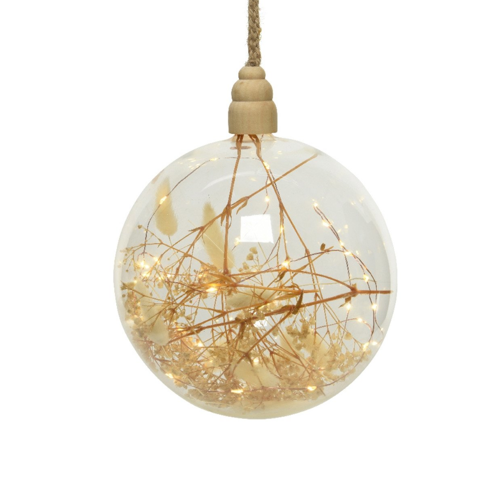 Verlichte Kerstbal Micro LED Glas Transparant ø 10 cm