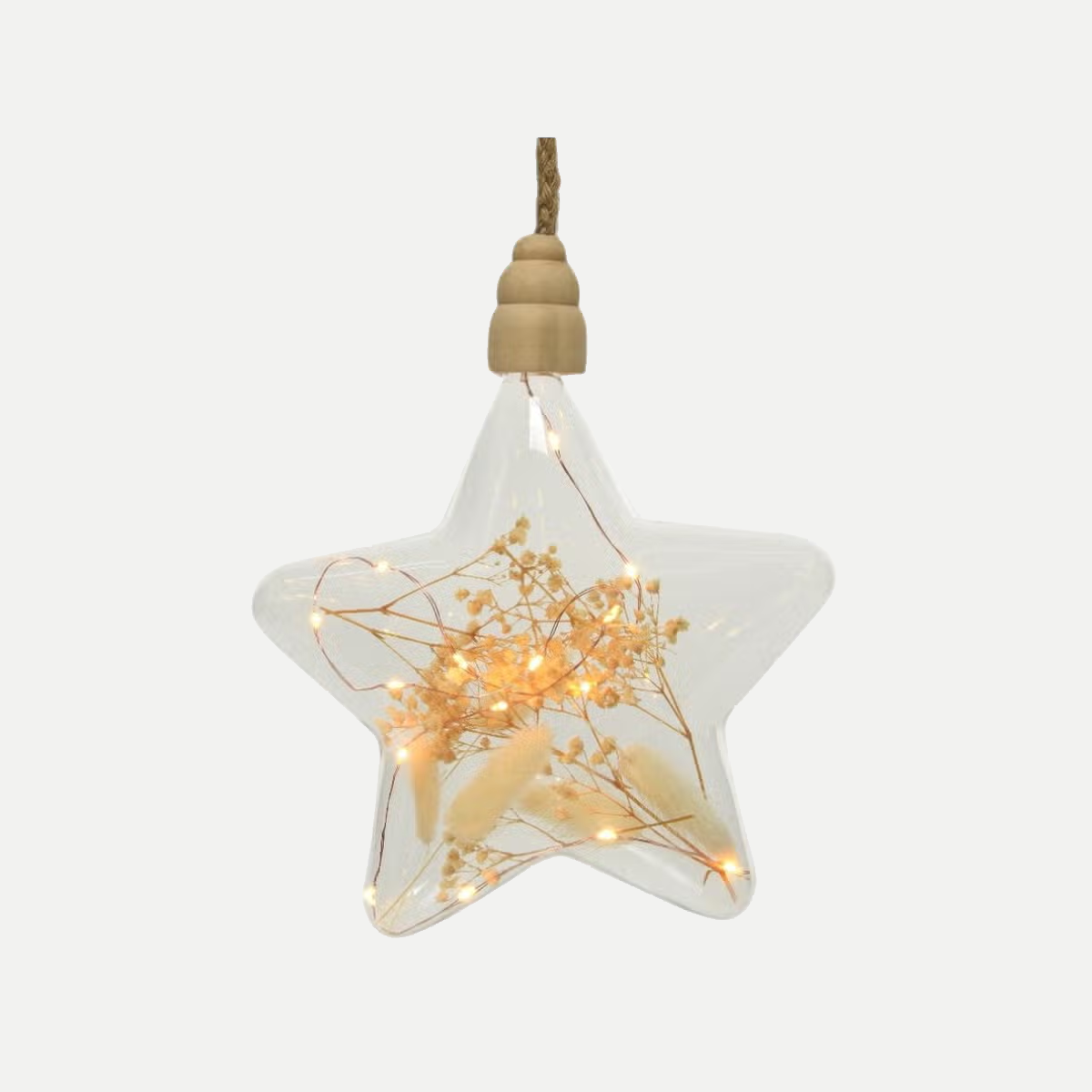 Lumineo Verlicht Kerstfiguur Micro Ster Touw Klassiek Warm 15 Lampjes 20 cm