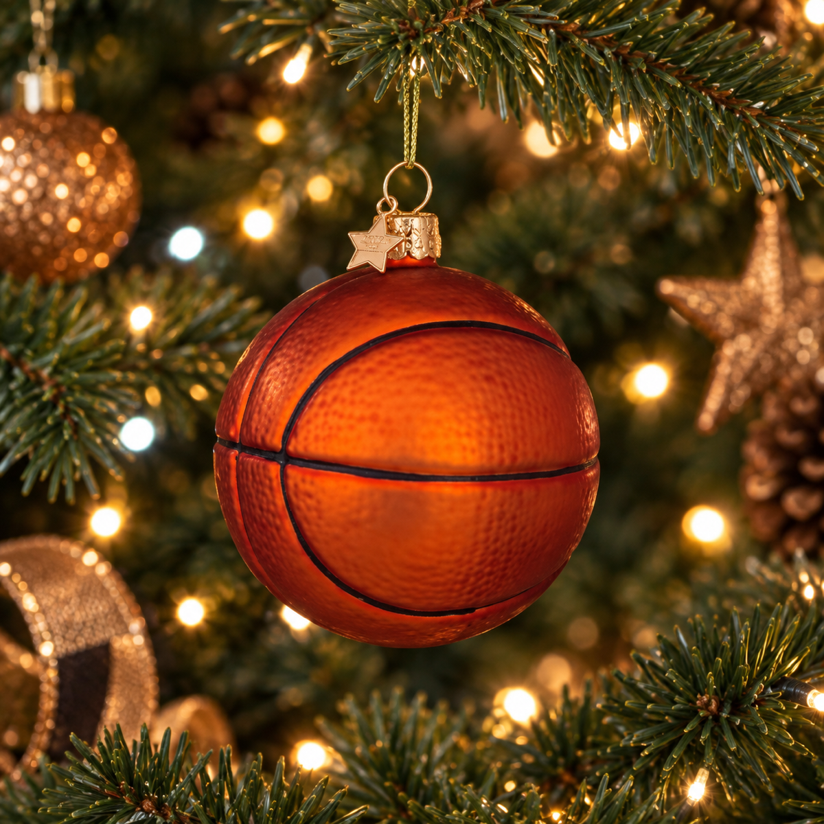 Vondels Kerstornament Basketbal Oranje 9 cm