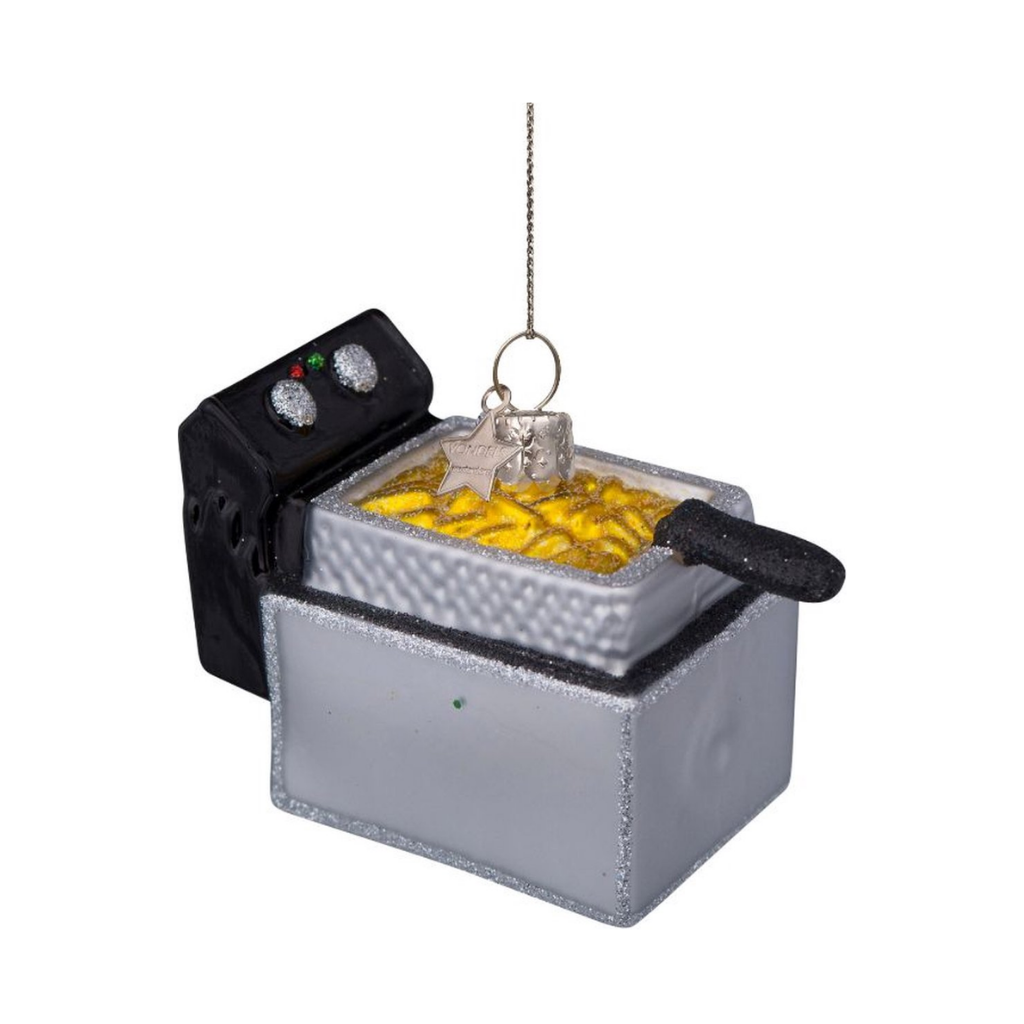 Vondels Kersthanger zilver/zwart frituurpan 7 cm